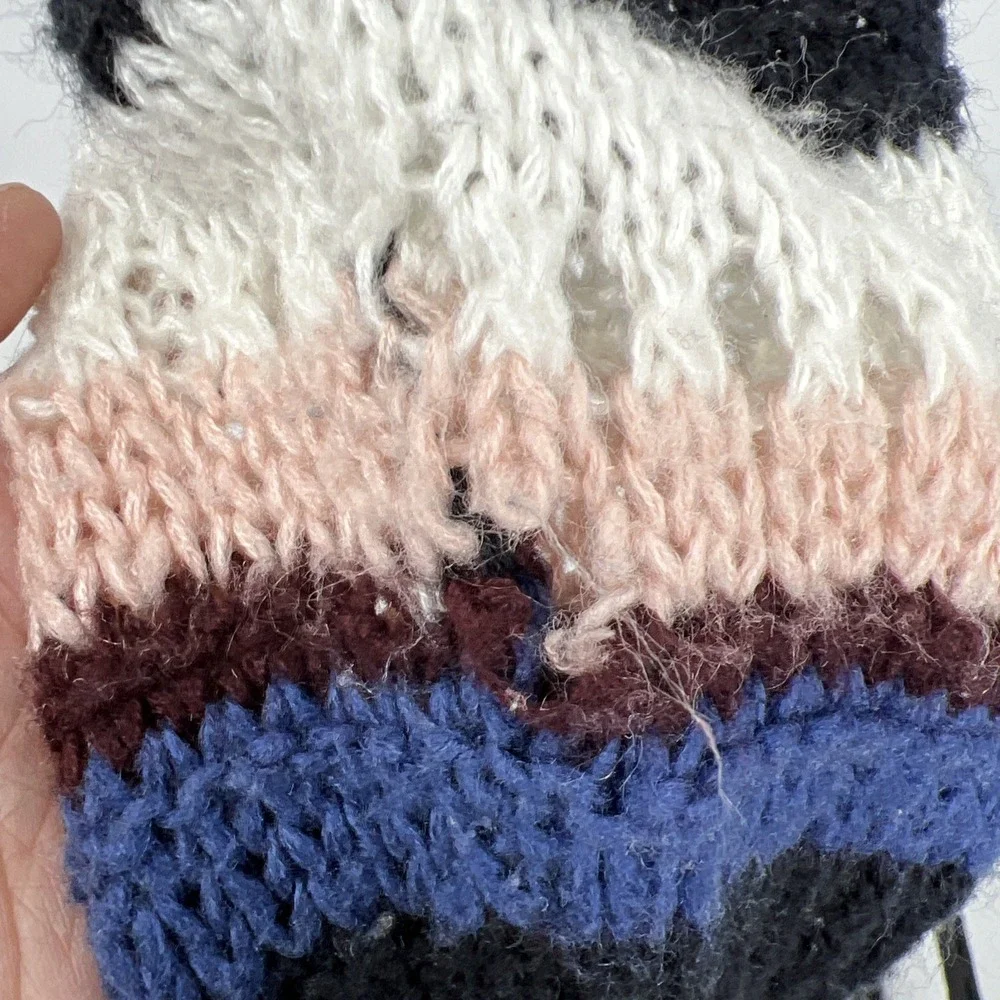 Chunky Knit Size 1X Cropped Oversized Sweater Twee Artsy Soft‎ Cozy